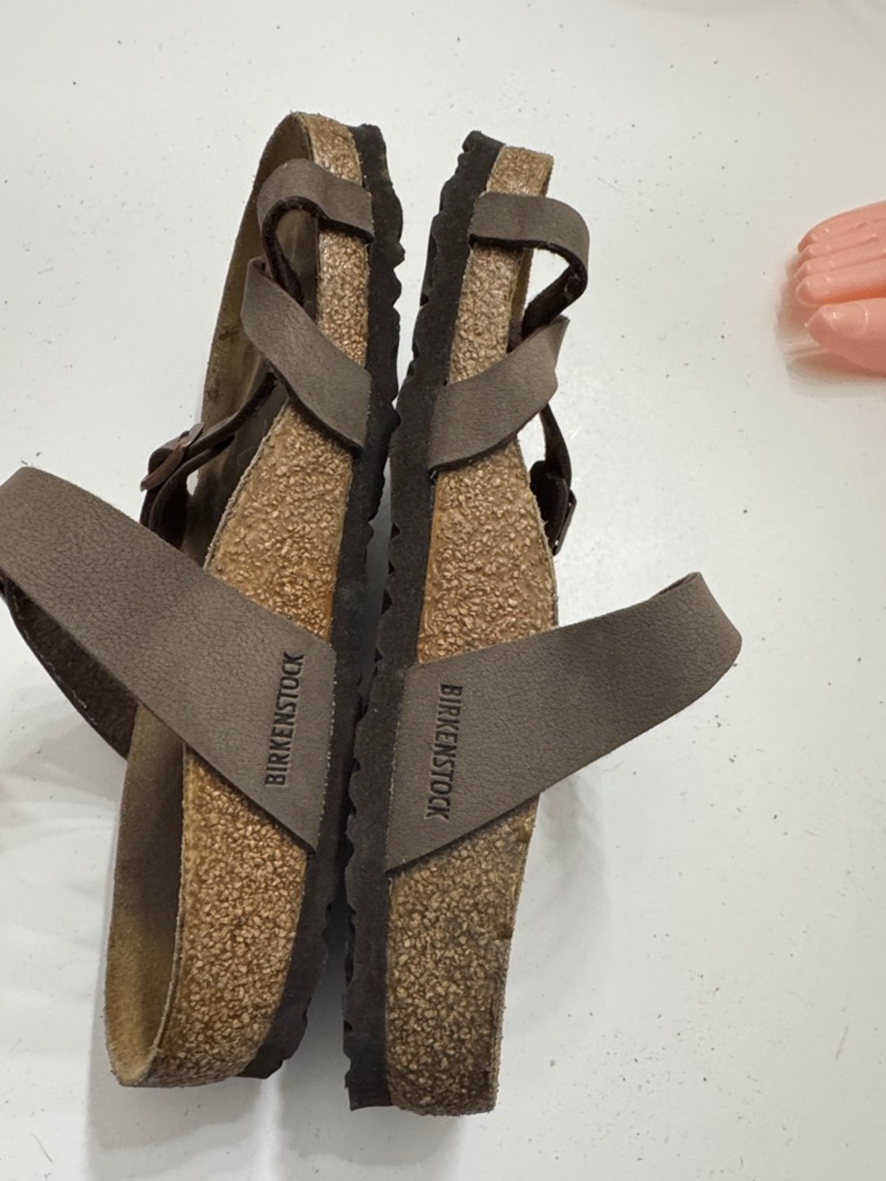 Birkenstock Brown Strappy Leather Slide Sandals - Picture 3 of 4